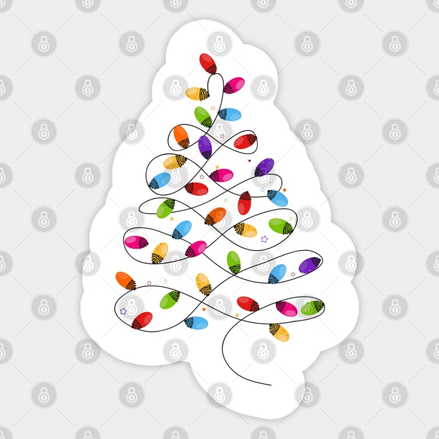 Colorful Christmas light bulb tree Sticker by GULSENGUNEL